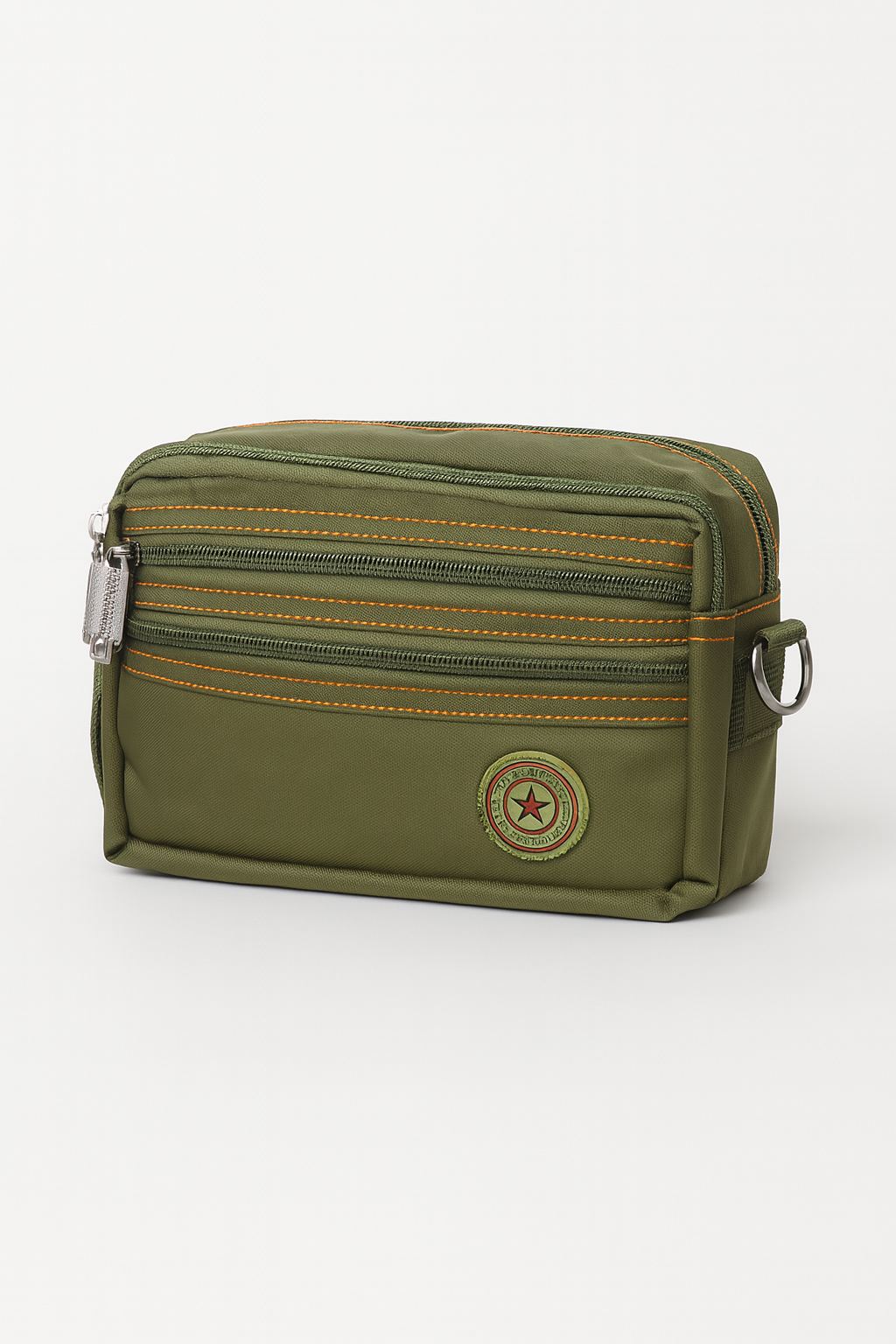 תיק צד ירוק זית קומפקטי